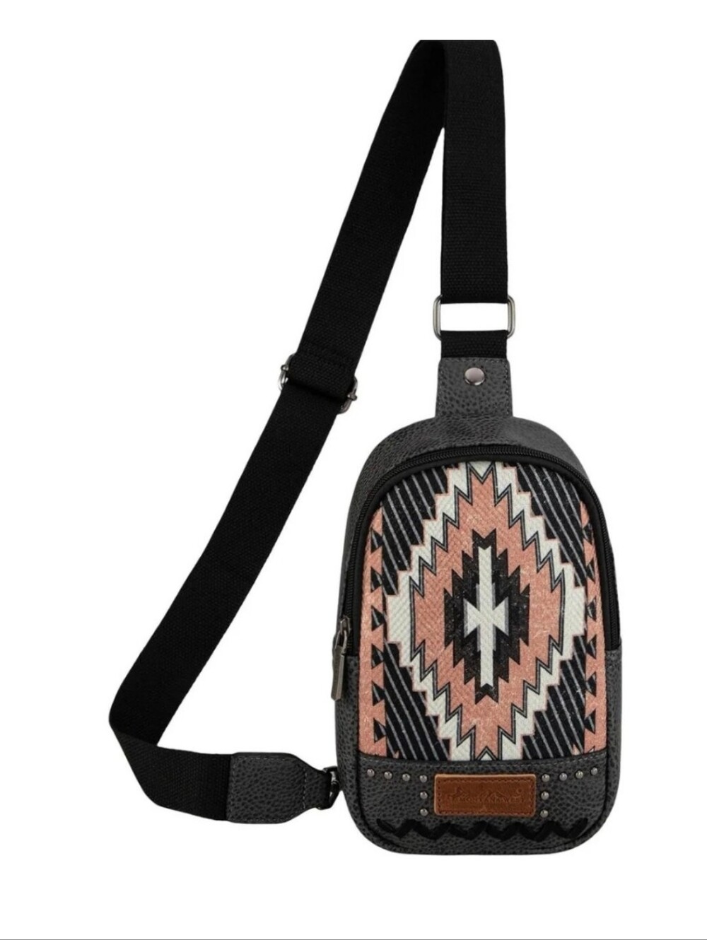 Montana West Black and Pink Patterned Crossbody Sling Bag